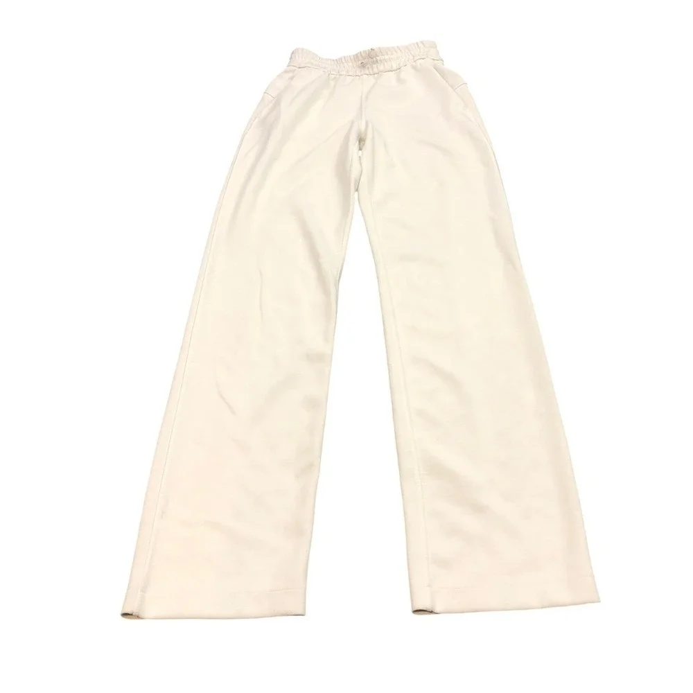 Lululemon Softstreme High-Rise Pant Women 0 Light Ivory Bone Wide Leg LW5EGTS